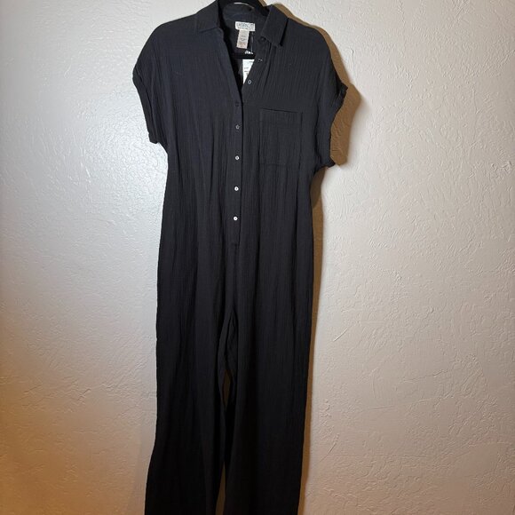 NWT L*Space Black Cotton Button Front Stacie Jumper – Women’s S - Picture 2 of 8